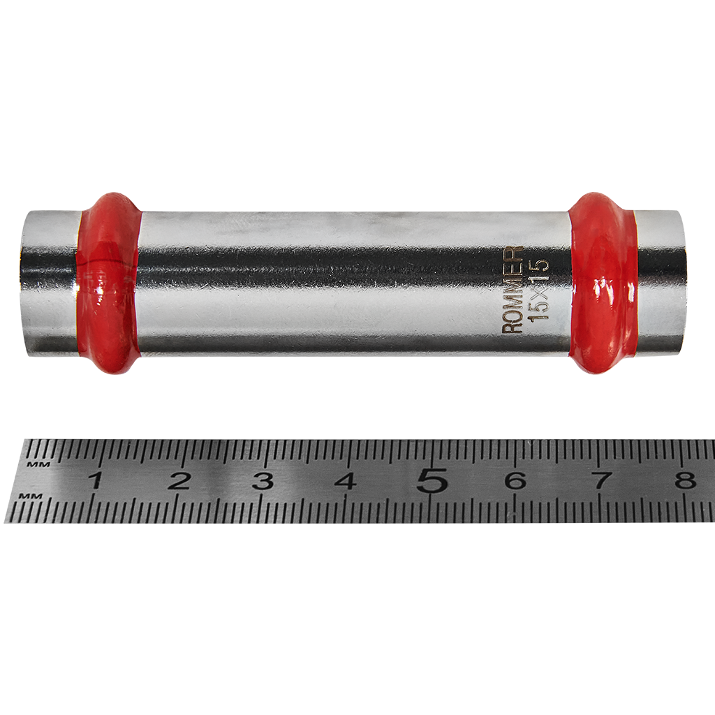 Муфта ROMMER надвижная, 15, из нержавеющей стали прессовой