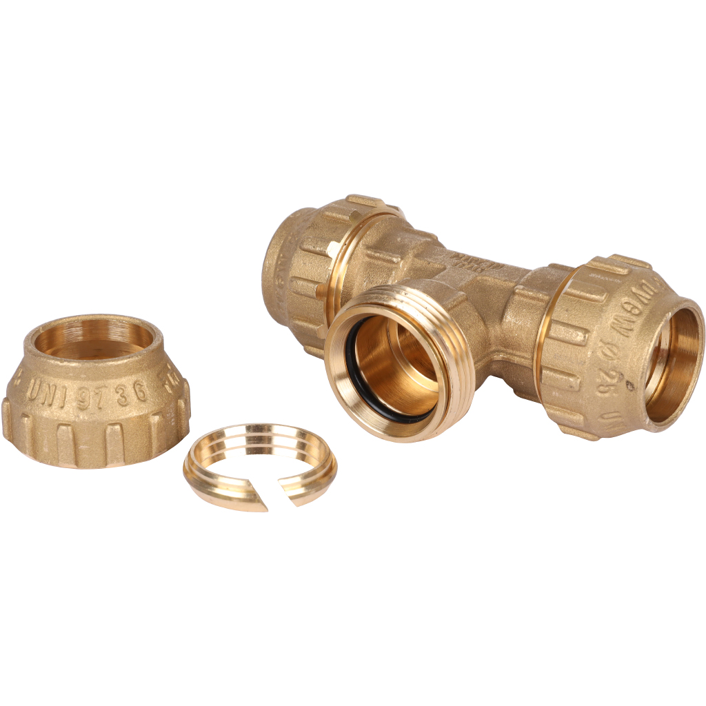 Тройник TIEMME 25х25х25 для труб ПНД винтовой, 3400021