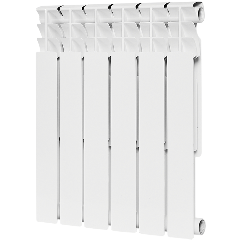 Радиатор биметаллический ROMMER Optima BM 500 6 секций боковое подключение (RAL9016), RBM-0210-050006