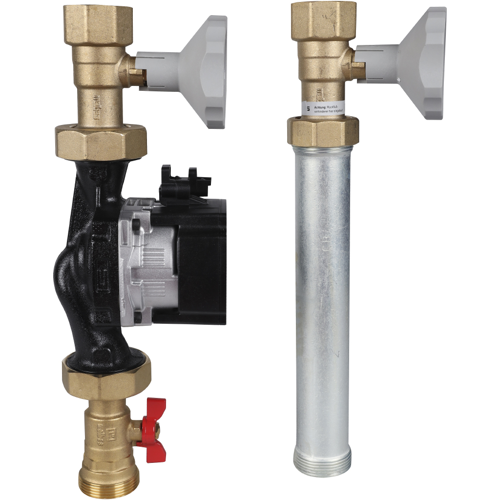 Насосная группа Meibes V-UK 1 1/4 c насосом Grundfos UPM3 Hybrid 32-70,без смесителя, подающая линия слева, M66814.36