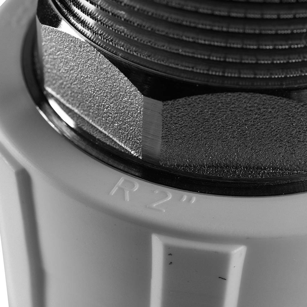 Муфта комбинированная Политэк 63x2 под шестигранник наруж. резьба для полипропиленовых труб под сварку (цвет белый), 9000006302