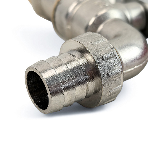 Кран шаровой водоразборный ручка рычаг, латунь, наружная/наружная резьба 1/2х1/2-16, индивидуальная упаковка, никель, RTP