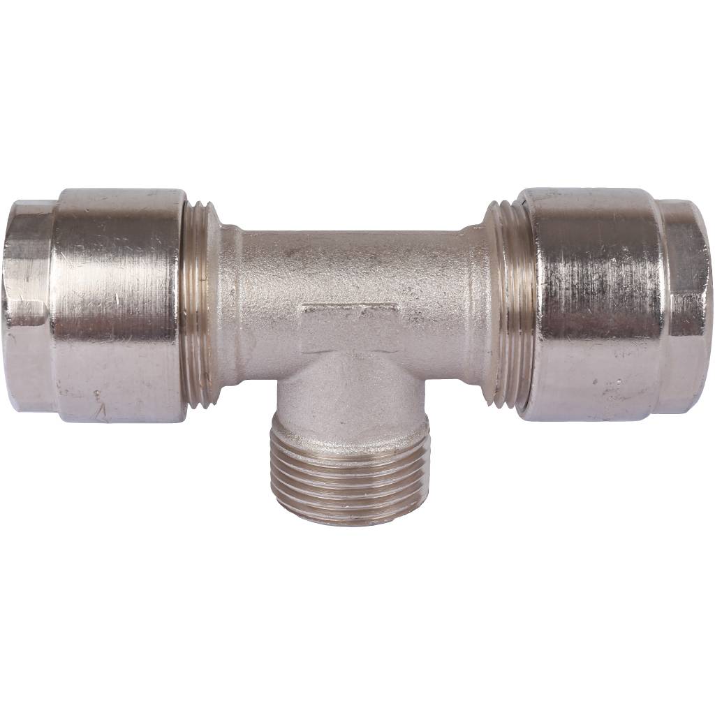 Тройник с нар.резьбой Prandelli Multyrama (32х3,0х1) для металлопластиковых труб винтовой, 103.07.13.2