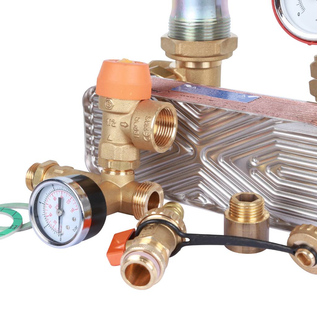 Насосная группа STOUT SDG-0038 с теплообменником 18 пластин, без насоса в теплоизоляции, SDG-0038-182501