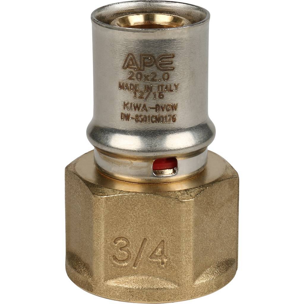 Переходник STOUT с внутренней резьбой 3/4 х20 для металлопластиковых труб прессовой, SFP-0002-003420