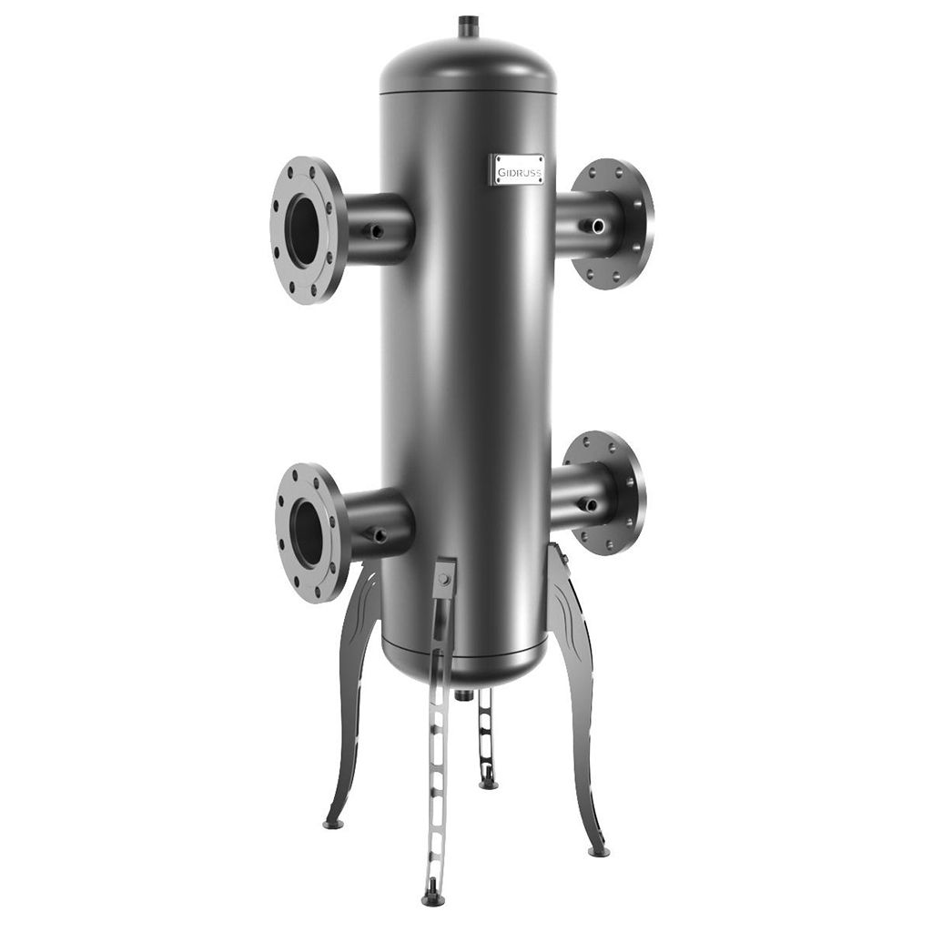 Гидравлический разделитель GIDRUSS GR-1000-100 (до 1 МВт, фланец 1-100-10 ГОСТ 12820-81, корпус O 273 мм ст. 09Г2С толщиной от 8 мм, 4 подключения Rp ), GR 10F00 20