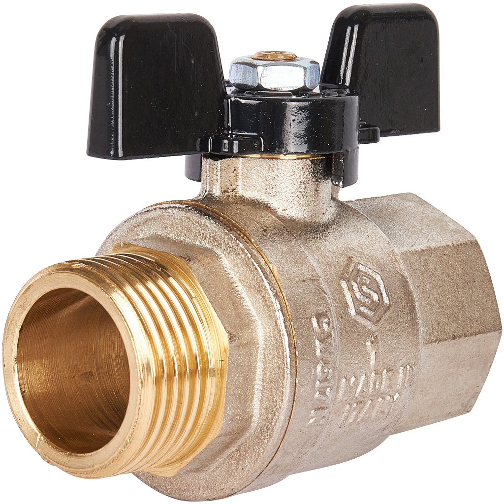 Кран шаровой STOUT полнопроходной, ВР/НР, ручка бабочка 1, SVB-0004-000025