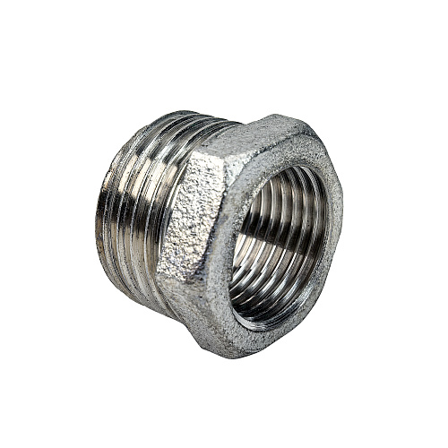 Футорка, латунь, наружная/внутренняя резьба 1/2х3/8, никель, РТП