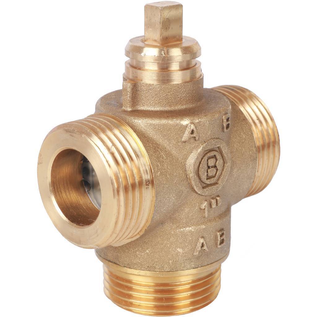 Компактный 3-Ходовой зональный клапан, сервопривод STOUT 230V, с кабелем 1м., НР 1