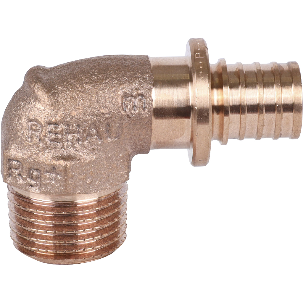 Угольник-переходник РЕХАУ RAUTITAN с наружной резьбой 16-R 1/2 RX+ для труб из сшитого полиэтилена аксиальный