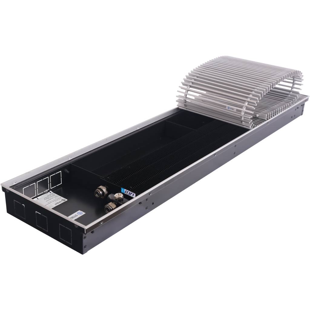 Внутрипольный конвектор STOUT SCN-1100 80х300х1200 (Решётка роликовая) правое подключение, SCN-1100-0830120