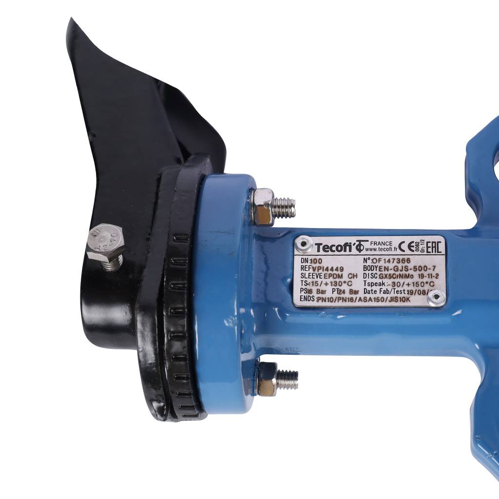 *VPI4449-02EP0100 Tecofi Затвор дисков.поворотный, корпус ковкий чугун, диск нж сталь VPI4449 Ду100 Ру16 EP, VPI4449-02EP0100