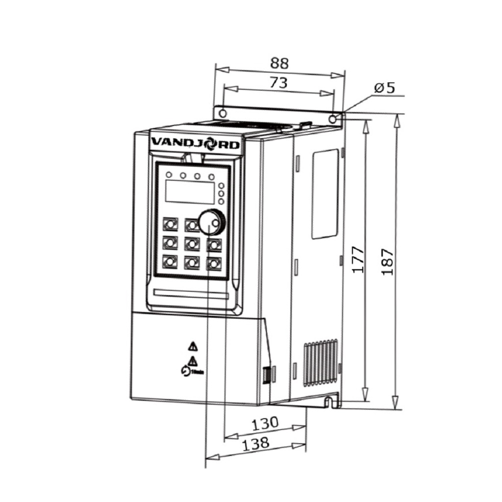 Преобразователь частоты Vandjord CUE10-4TR75B-E-NP 0,75kW, 52111004