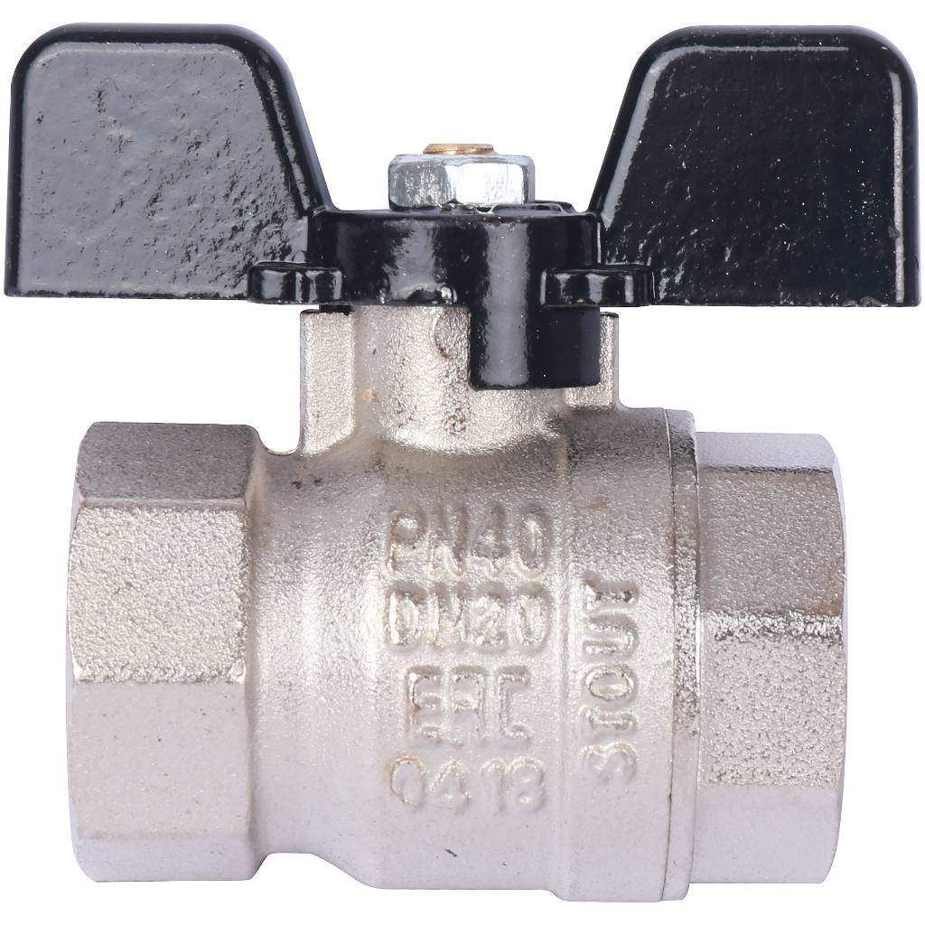 Кран шаровой стандартнопроходной STOUT SVB ВР/ВР, ручка бабочка 3/4, SVB-0012-000020