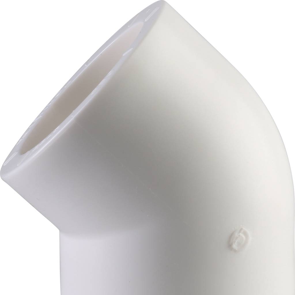 Угольник Политэк d=50 45* для полипропиленовых труб под сварку (цвет белый), 9400005045