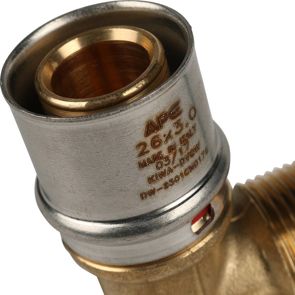 Угольник-переходник STOUT с наружной резьбой 3/4 х26 для металлопластиковых труб прессовой, SFP-0011-003426