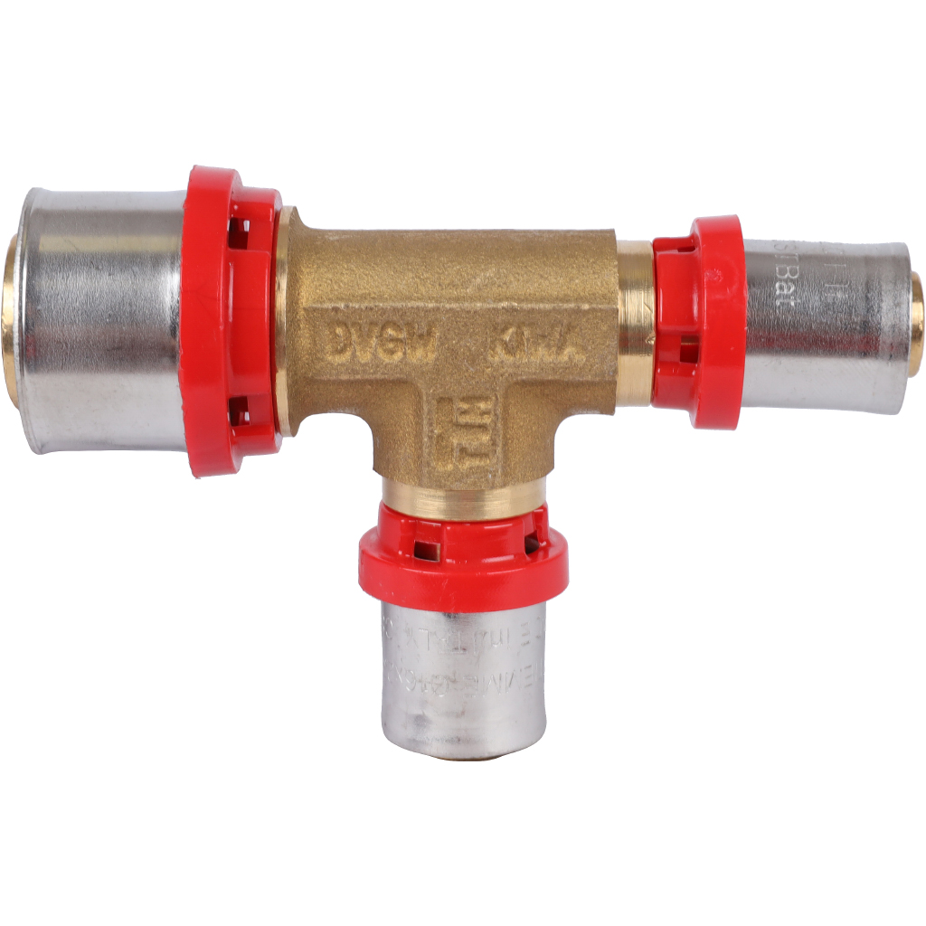 Тройник TIEMME редукционный 26x16x16 для металлопластиковых труб прессовой, 1650102