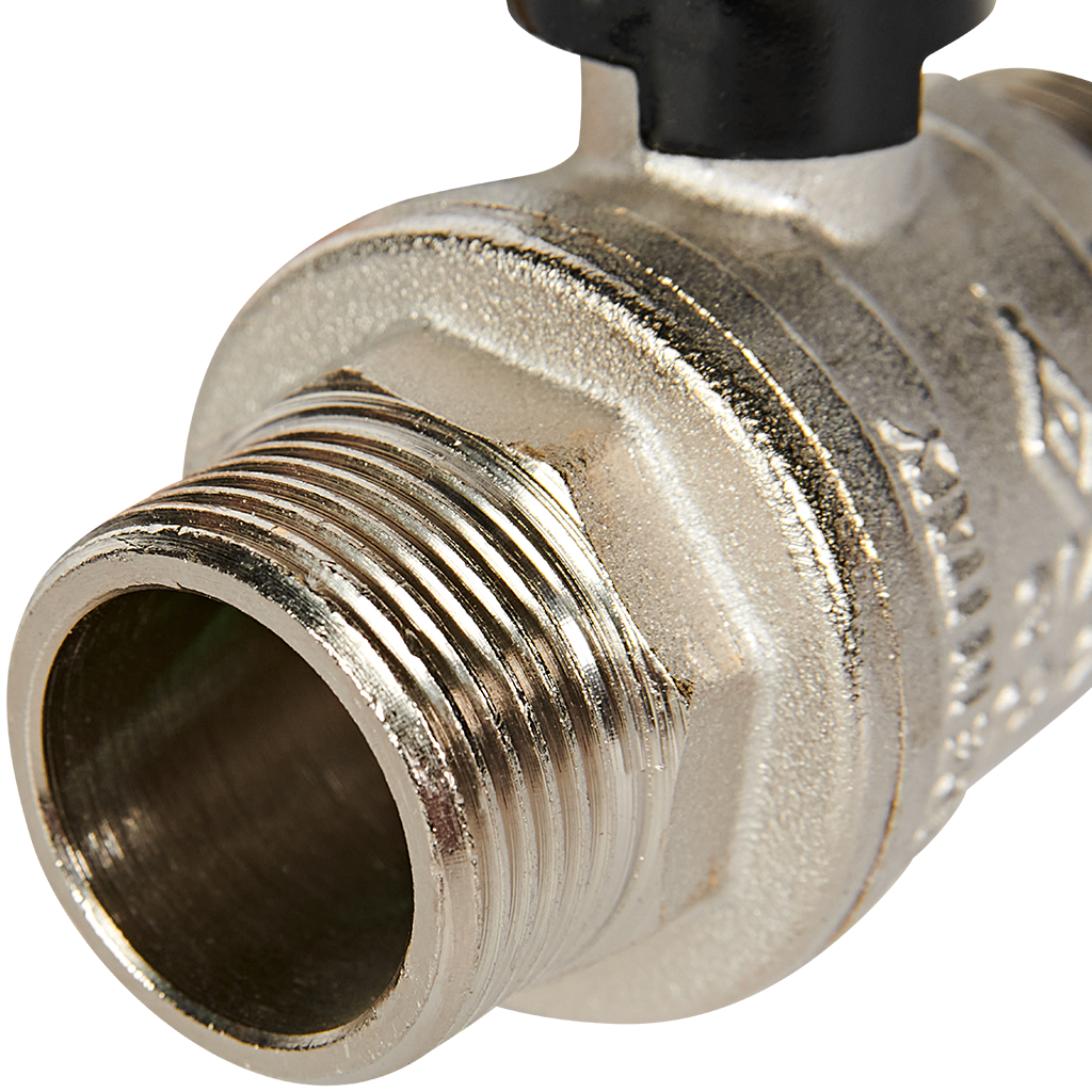 Кран шаровой BUGATTI Oregon (ручка-рычаг алюминий) нар-нар резьба 3/4