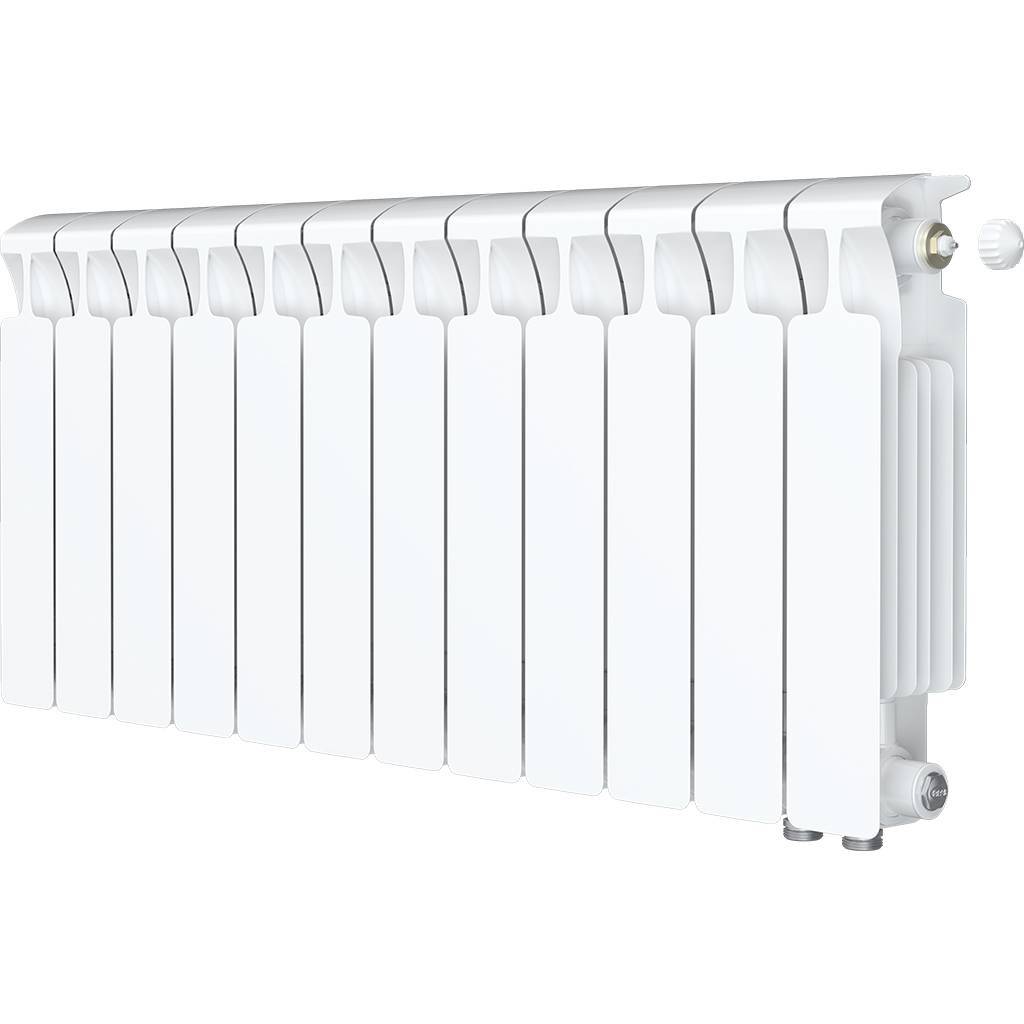 Радиатор биметаллический RIFAR MONOLIT VENTIL 350 MVR 12 секций нижнее правое подключение (белый RAL 9016), 3RM35.VR-12