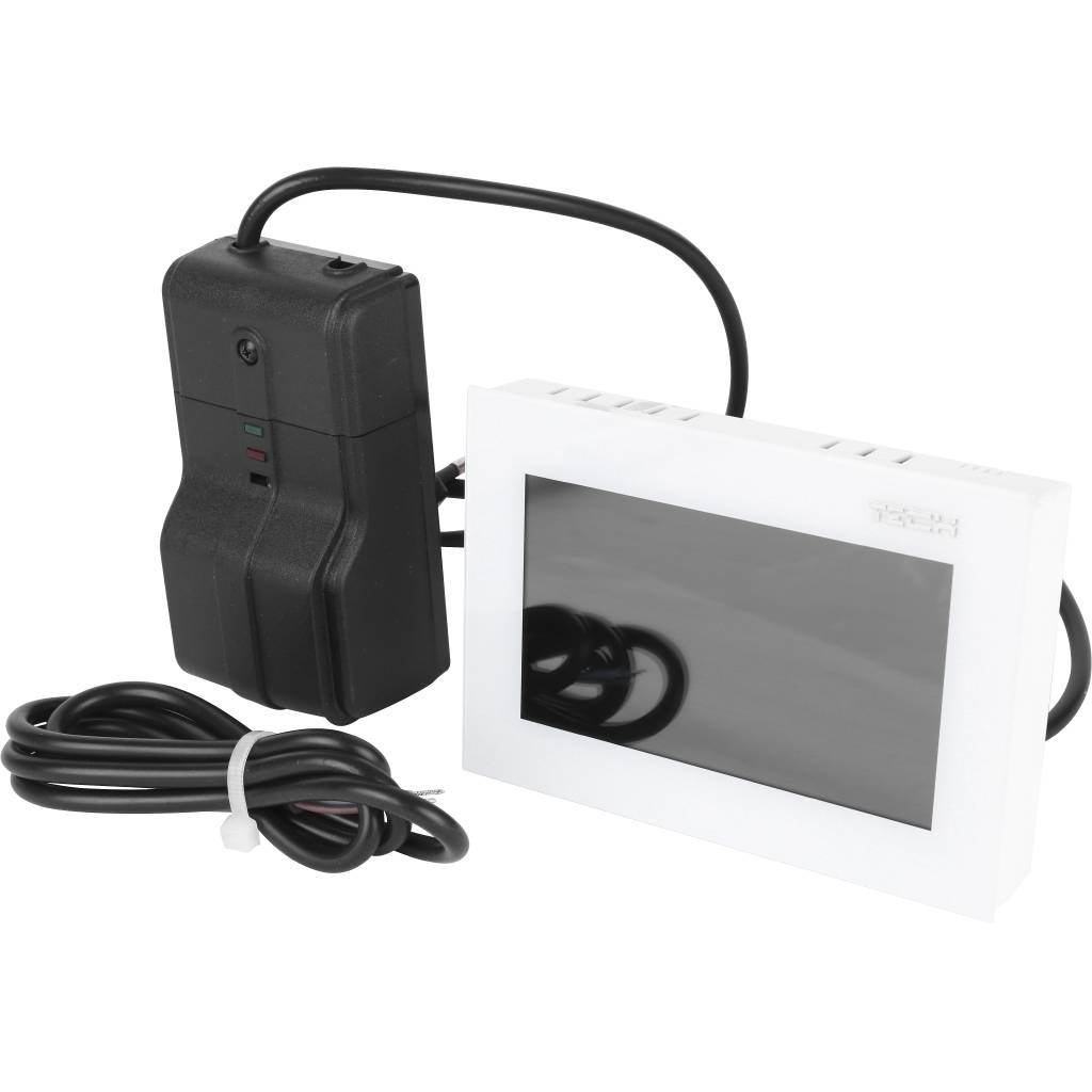 Комнатный двухпозиционный  регулятор цветной (стекло 2мм) белый TECH ST-283