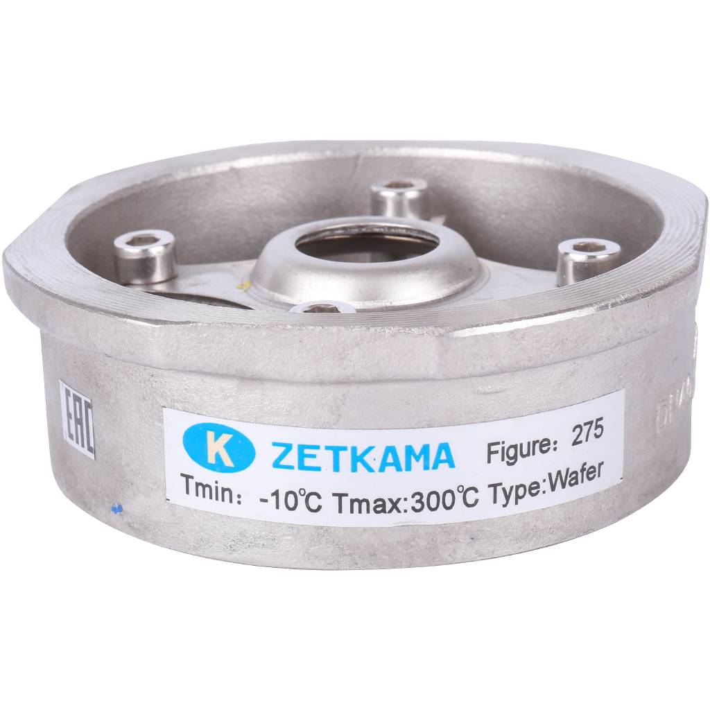 Клапан обратный пружинный ZETKAMA 275I Ду40 Ру40 межфланцевый из нерж. стали, 275I040E51