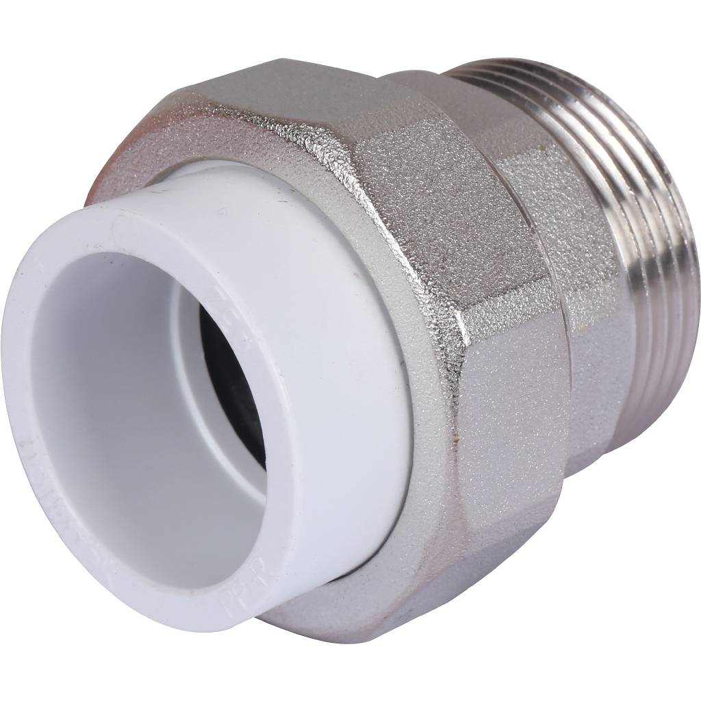 Муфта разъемная с наружной резьбой Политэк 32х1 1/4 для полипропиленовых труб под сварку (цвет белый), 9800003214