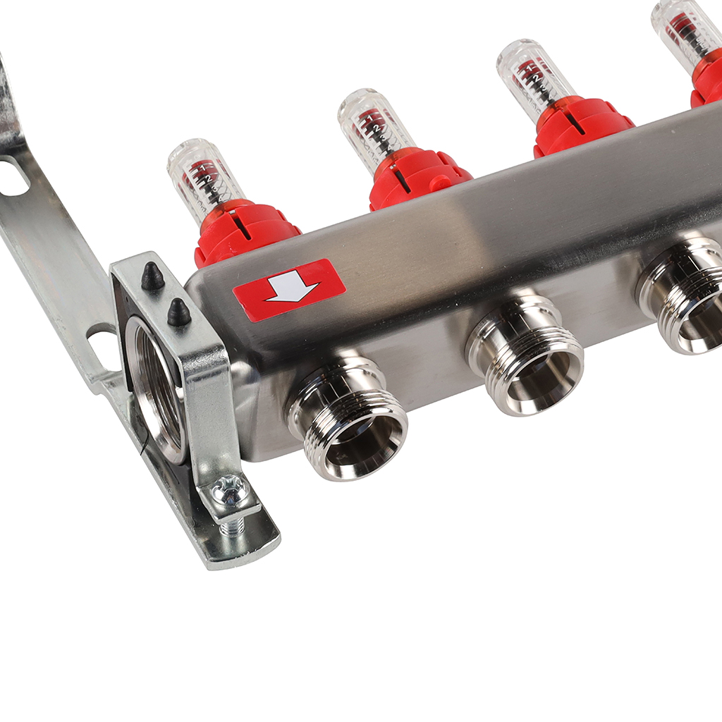 Коллектор из нержавеющей стали с расходомерами ROMMER 7 выходов, RMS-1200-000007