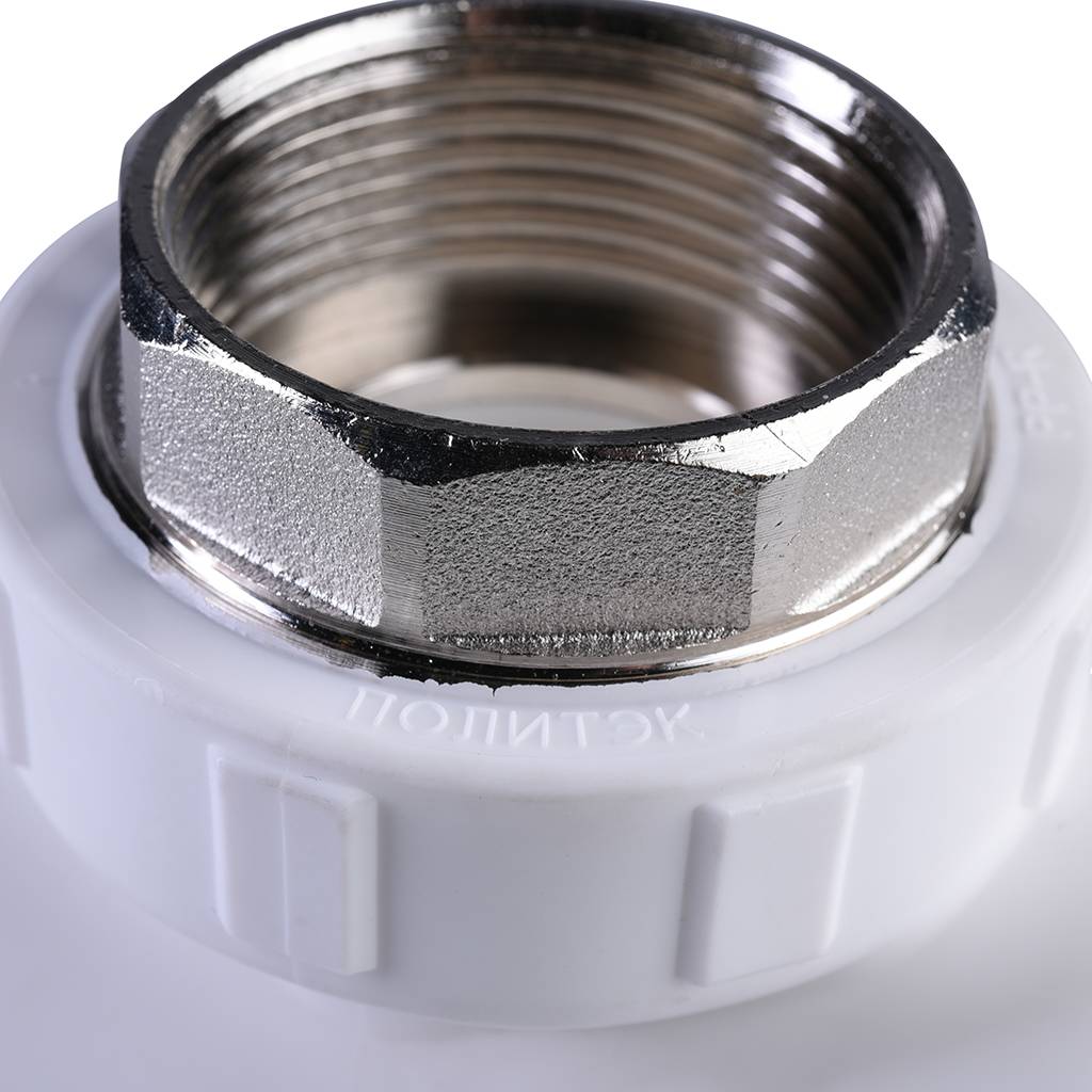 Тройник Политэк 40х1 1/4 с внутренней резьбой для полипропиленовых труб под сварку (цвет белый), 9500004014