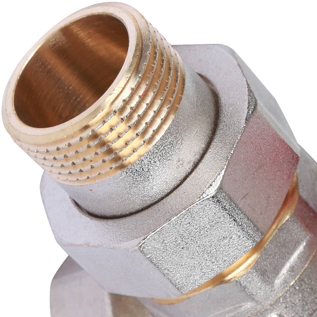 Кран шаровой ROMMER угловой с американкой 1 ВН/НР, ручка бабочка, RBV-0006-0610225