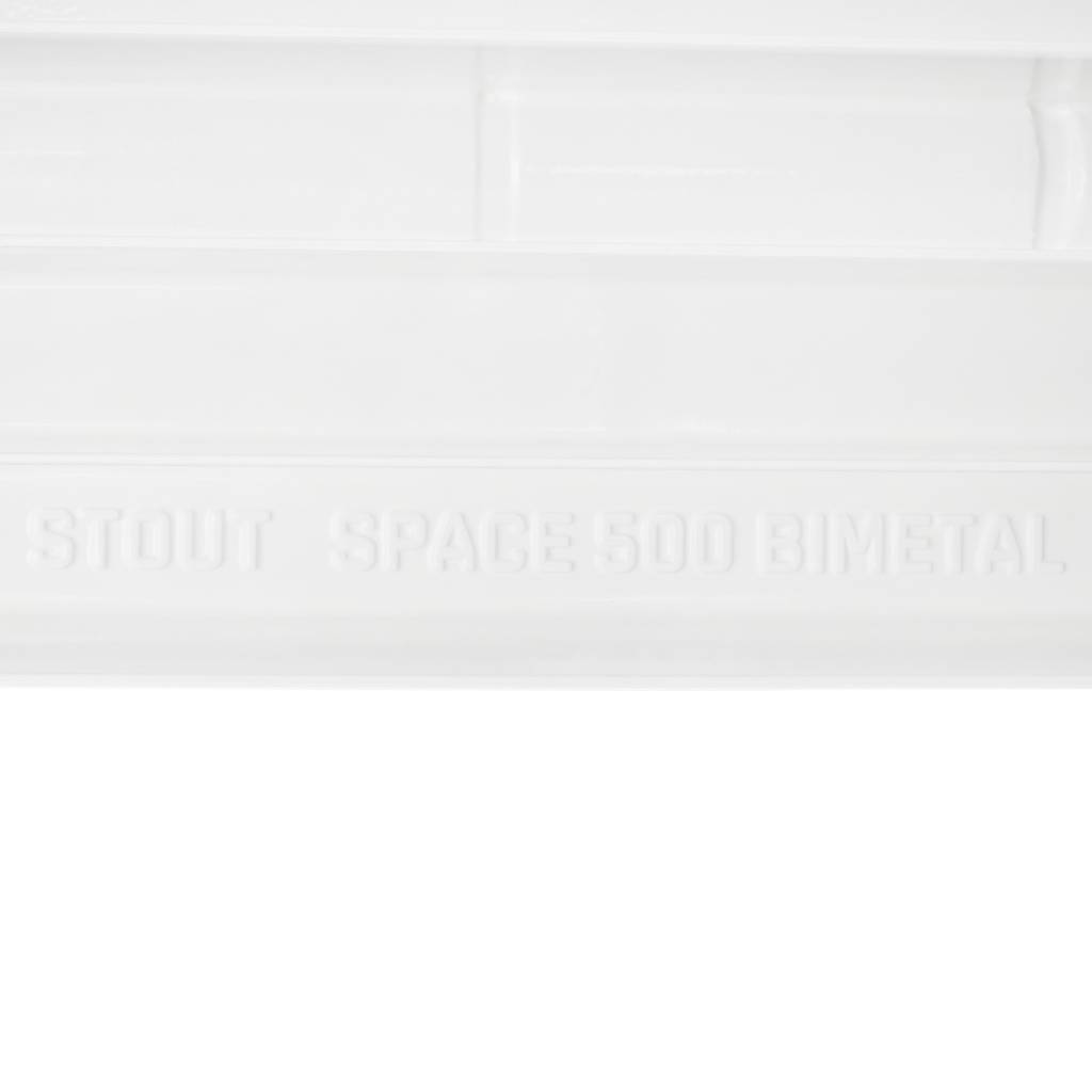 Радиатор биметаллический STOUT Space 500 12 секций боковое подключение RAL9016, SRB-0310-050012