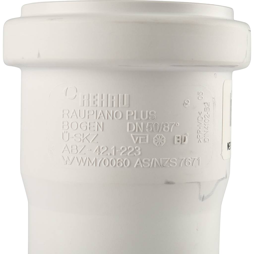 Отвод РЕХАУ RAUPIANO PLUS диам. 50 на 87°, 11211341003