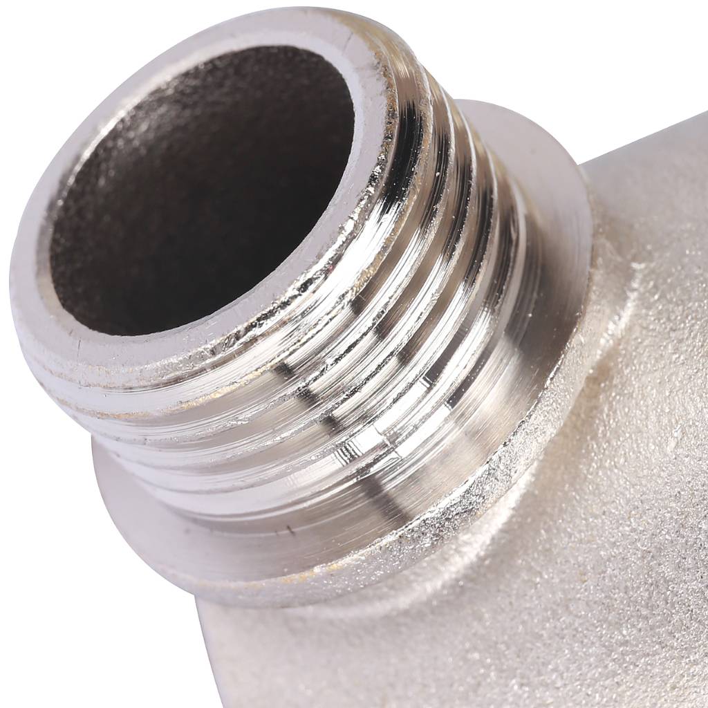 Воздухоотводчик автоматический вертикальный выпуск STOUT угл.подкл. нар.р. 1/2 никель