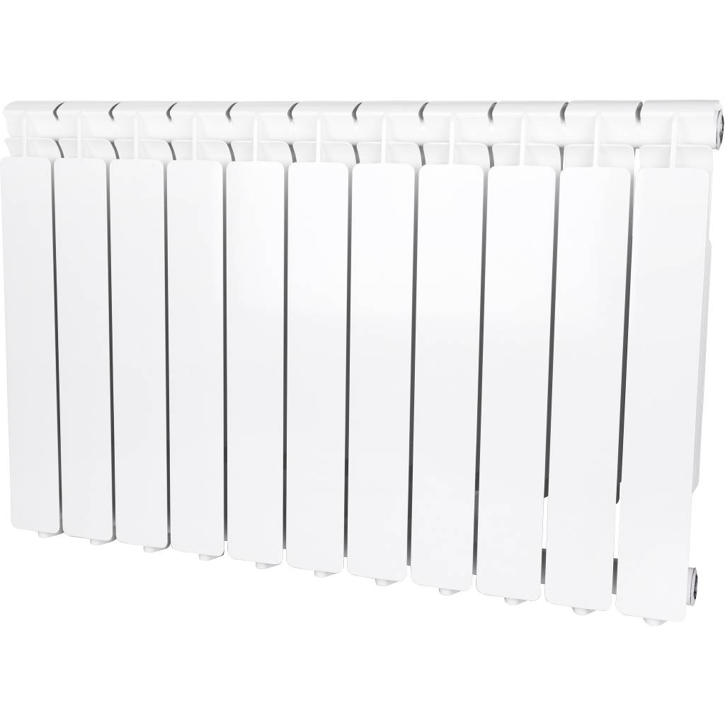 Радиатор алюминиевый STOUT Bravo 500 11 секций боковое подключение RAL9010