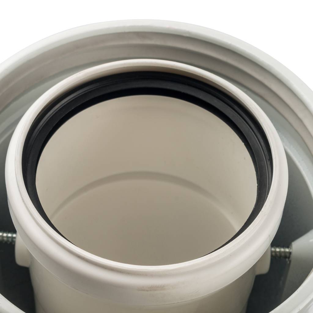 *SCA-8610-240090 STOUT Элемент дымохода конденсац. адаптер 90° DN60/100 м/п PP-AL с фланцем (совместим. с Bosch), SCA-8610-240090