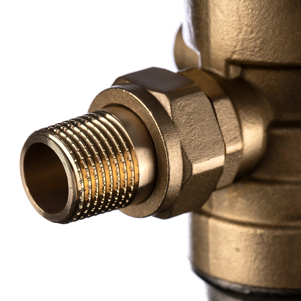 Фильтр самопромывной Гейзер-Бастион 7508155201 1/2 для горячей воды, с регулятором давления, d52,5, 32682