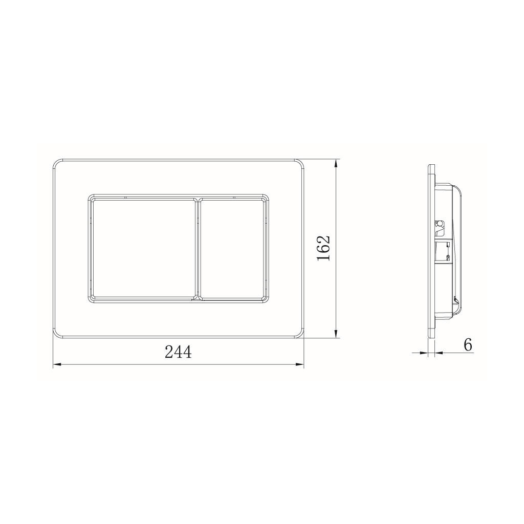 Панель смыва РЕХАУ NOVA QUAD STEEL с прямоугольными клавишами с покрытием против отпечатков пальцев, нержавеющая сталь, брашированный графитовый, матовый, 19102721001