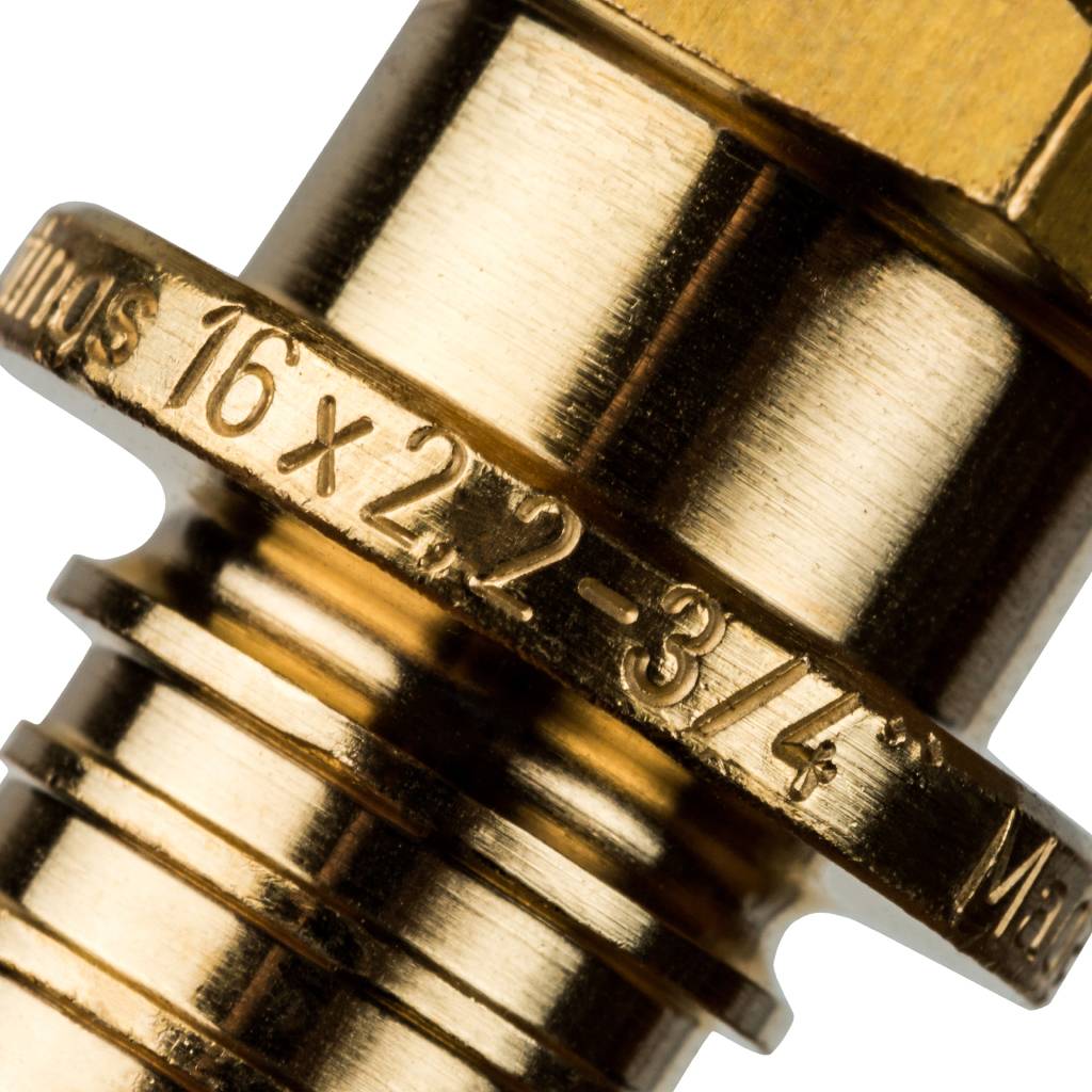 Переходник STOUT с наружной резьбой 16xR 3/4 для труб из сшитого полиэтилена аксиальный, SFA-0001-001634