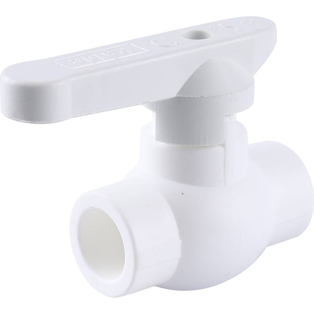 Кран шаровой Kalde d=20 для полипропиленовых труб под сварку (цвет белый)