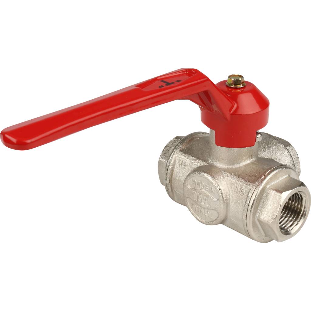 Кран шаровый Itap 128 1/2 трехходовой тип «Т» стандартный проход (рычаг)