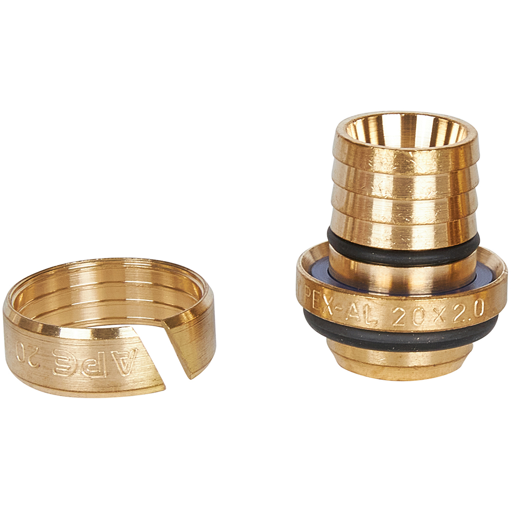 Тройник переходной STOUT 20х16х16 для металлопластиковых труб винтовой, SFS-0010-201616