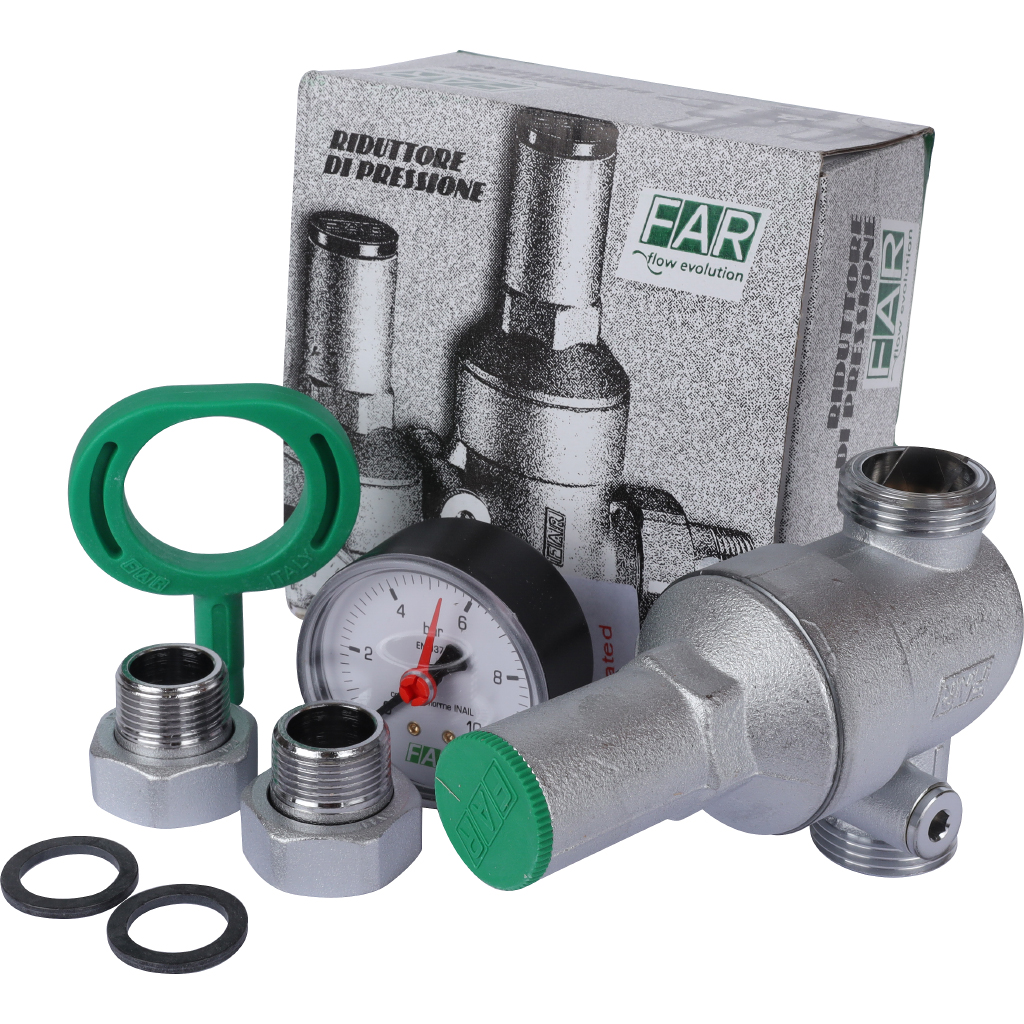 FAR  Редуктор хром. 3/4  (НР-НР), с манометром, FA 2815 34