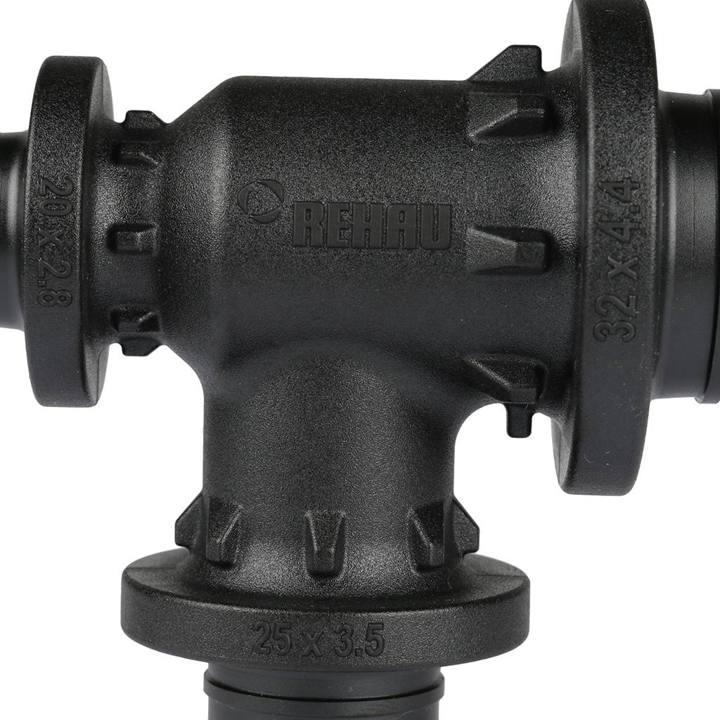 Тройник РЕХАУ RAUTITAN с уменьшенным боковым и торцевым проходом 32-25-20 PX