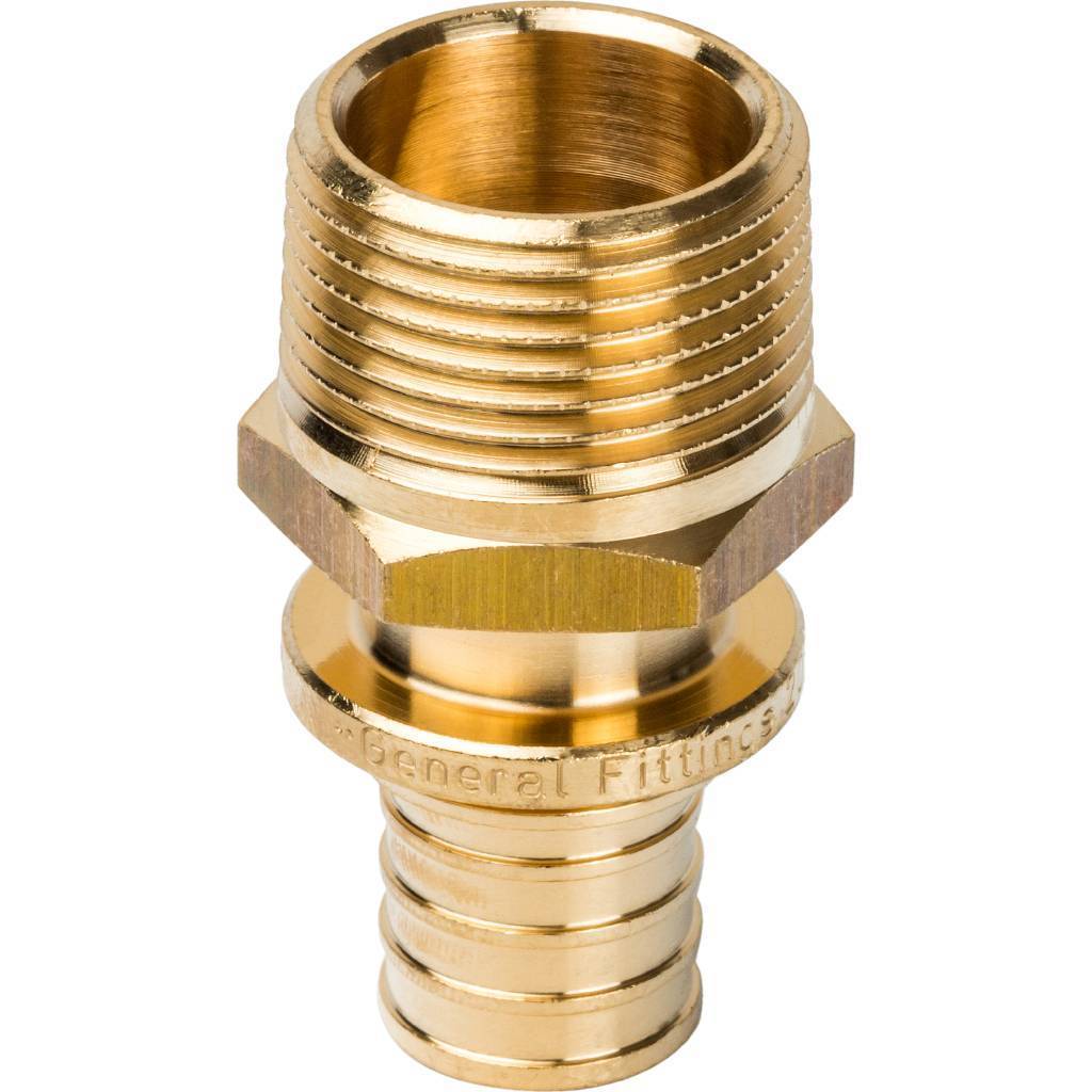 Переходник STOUT с наружной резьбой 20xR 3/4 для труб из сшитого полиэтилена аксиальный, SFA-0001-002034