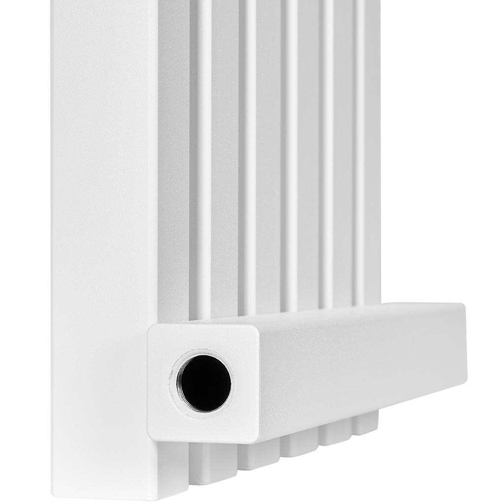 Стальной трубчатый радиатор STOUT TUBE QUADRO 6 секций боковое подключение QV40-1750-6 RAL1T104S9016 (белый муар), STQV4017506RAL1T104S9016