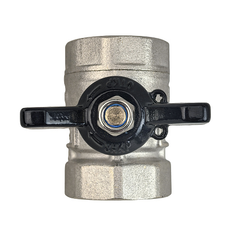 Кран шаровой ГОСТ ручка бабочка, латунь, внутренняя/внутренняя резьба  3/4,PN40 никель, RTP