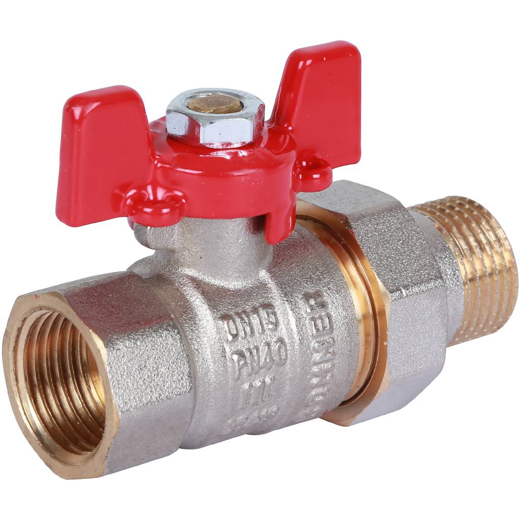 Кран шаровой ROMMER с американкой 1/2 ВН/НР, ручка бабочка, RBV-0005-0510215