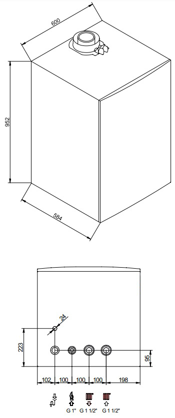 Газовый настенный котел Baxi LUNA DUO-TEC MP+ 1.90 конденсационный большой мощности, 7221295