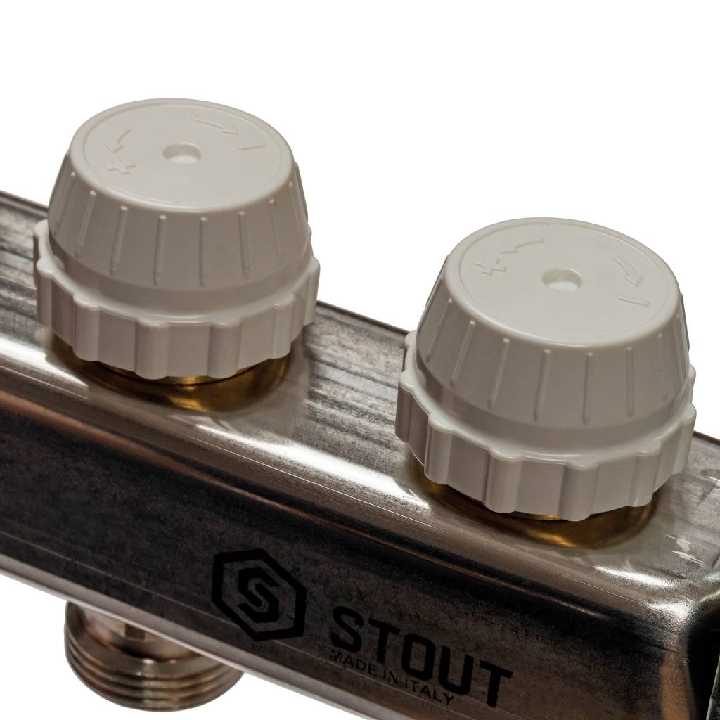 Коллектор из нержавеющей стали в сборе с расходомерами STOUT 10 выходов, SMS 0907 000010