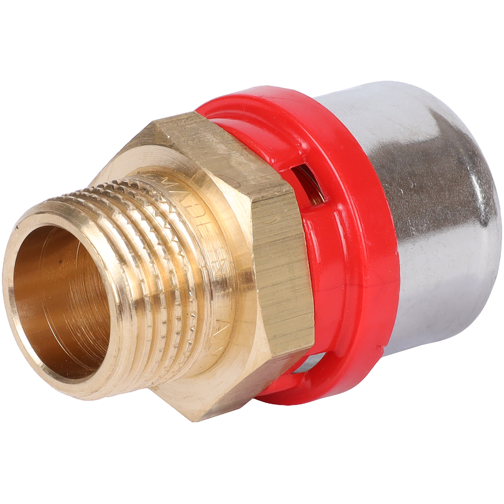 Муфта TIEMME с наружной резьбой 26x1/2 для металлопластиковых труб прессовой, 1650180