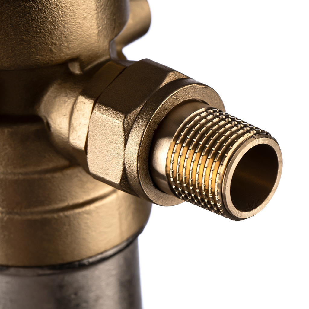 Фильтр самопромывной Гейзер-Бастион 7508155201 1/2 для горячей воды, с регулятором давления, d52,5, 32682